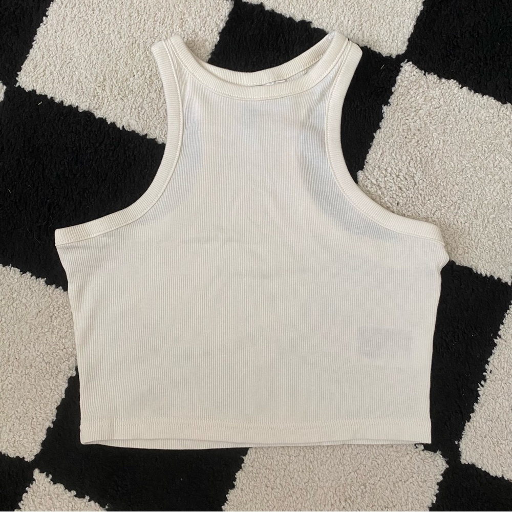 Ribbed White Tank